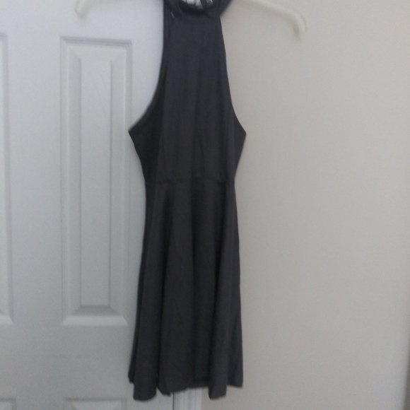 New Gray Faux suede lace up back dress - Picture 2 of 2